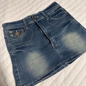 Fashion Nova Blue Denim Mini Skirt